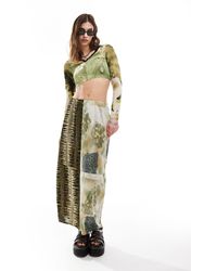 Reclaimed (vintage) - Revived X Glass Onion Maxi Skirt - Lyst