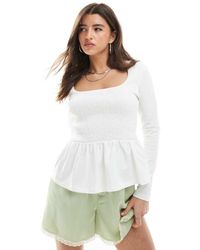 Miss Selfridge - Top Peplo Arricciato - Lyst