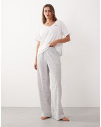 DKNY - Short Sleeve Top And Pant Pyjama Set - Lyst