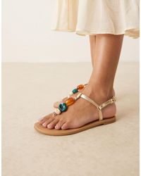 ASOS - Feud - sandales plates à entre-doigt avec pierres - Lyst