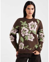 Miss Selfridge - Floral Knitted Jumper - Lyst