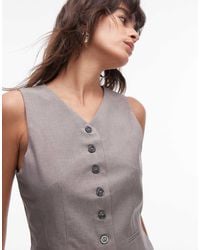 TOPSHOP - Co Ord High Button Up Tailored Waistcoat - Lyst
