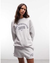 Nike - Studio Fleece Oversized Varsity Sweatshirt - Lyst