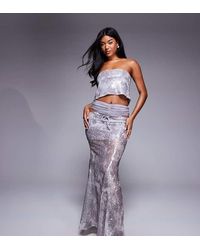 ASOS - Asos X The Sourced Collection Sequin Ruched Maxi Skirt Co-ord - Lyst