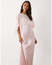 ASOS - Satin Cape Layer Maxi Dress - Lyst