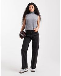 ASOS - Asos design petite - jean droit stretch confortable - délavé - Lyst