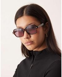 ASOS - Square Frame Tort Sunglasses With Lens - Lyst