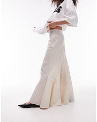 TOPSHOP - Falda larga blanco escalonada con diseño desigual - Lyst