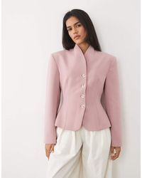 Miss Selfridge - Cropped Collarless Blazer - Lyst