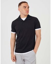 Brave Soul - Cotton Mock Crew Neck Polo Shirt - Lyst