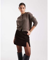 Vero Moda - Corduroy Notch Front Mini Skirt - Lyst