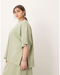 ARRANGE - Curve Premium Heavy Weight Textured Jersey Oversized T-shirt Co-ord - Lyst