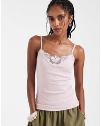 Hollister - Lace V Neck Front Cami - Lyst