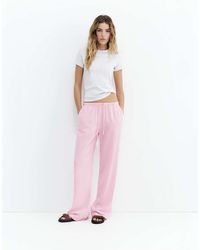 Pull&Bear - Linen Blend Trousers - Lyst