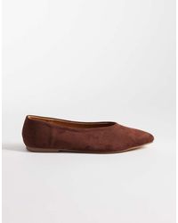 SEQWL - Ballerine Marroni Microtesturizzate Con Tomaia Alta - Lyst