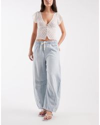 Gap - Mid Rise Tie Waist Horseshoe Pinstripe Jeans - Lyst