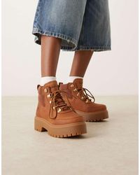 Timberland - Botas Marrones Con Cordones Y Plataforma De Nobuk Stone Street De - Lyst
