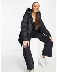 Threadbare Hayley Mid Length Puffer Jacket - Black