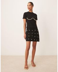 Never Fully Dressed - Crochet Shell Wrap Mini Skirt Co-Ord - Lyst