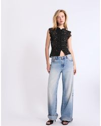 Stradivarius - Lace Qipao Top - Lyst