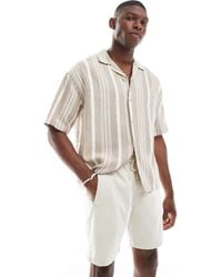 River Island - Short à enfiler aspect lin - taupe clair - Lyst