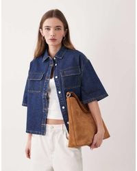 Miss Selfridge - Denim Boxy Shirt - Lyst