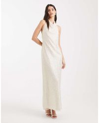 Forever New - Bridal Sequin High Cowl Halter Neck Maxi Dress - Lyst