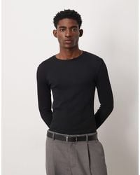 ASOS - – langärmliges, geripptes basic-t-shirt - Lyst