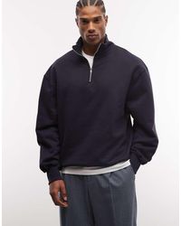 ASOS - Premium Heavyweight Oversized Quarter Zip Sweatshirt - Lyst