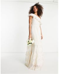Y.A.S - Bridal Vintage Lace One Shoulder Maxi Dress - Lyst