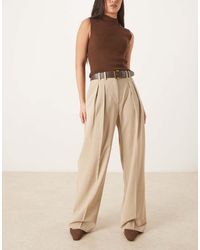 ASOS - Tailored Belted Wide Leg Pants With Pleat Details - Lyst