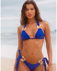 Moda Minx - X Agnes Pimentel Triangle Bikini Top With Irregular Hoop Detail - Lyst