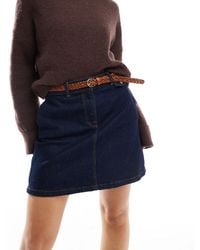 Pieces - Plaited Faux Leather Belt - Lyst