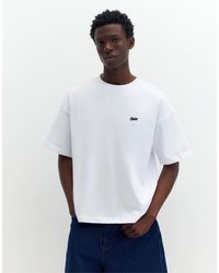 Pull&Bear - T-Shirt Oversize Squadrata Bianca Con Logo Stwd - Lyst