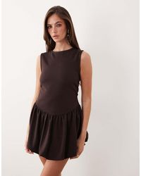 ASOS - Interlock Dropped Waist Bubble Hem Mini Dress - Lyst