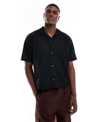 Abercrombie & Fitch - – kurzärmliges, kurz geschnittenes oversize-hemd - Lyst