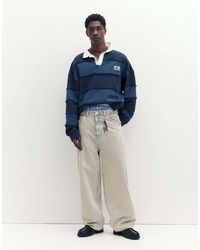 Pull&Bear - Super Baggy Jeans Met Borduursels - Lyst