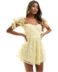 Love Triangle - Lace Playsuit With Tie Back - Lyst