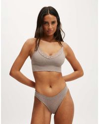 Cotton On - Seamless Longline Lace Trim Bralette - Lyst