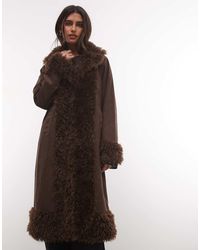 Noisy May - Faux Fur Trims Coat - Lyst