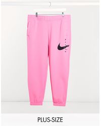 nike mini swoosh oversized light beige sweatpants