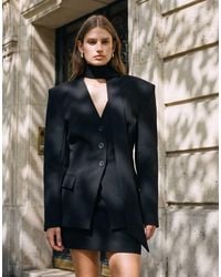 ASOS - Cinch Shoulder Pad Blazer With Scarf Co Ord - Lyst