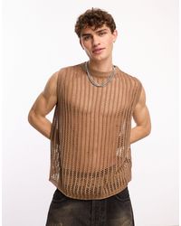 Collusion - Crochet Knitted Oversized Singlet - Lyst