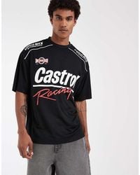 ASOS - Oversized Mesh Tee With Castrol Print - Lyst