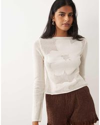 ASOS - Fine Knit Floral Top - Lyst