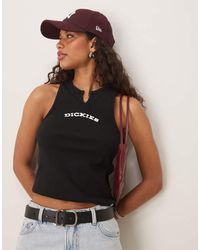 Dickies - Canotta Nera Taglio Lungo Con Scollo A V - Lyst