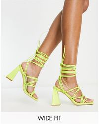 SIMMI - Simmi London Wide Fit Paris Heeled Sandals With Ankle Ties - Lyst