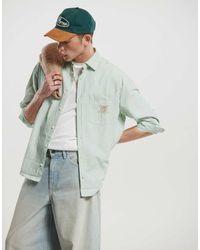 ASOS - Camisa A Rayas Verdes Extragrande De Estilo Años 90 Con Bordado En El Pecho De - Lyst