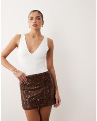 ASOS - Sequin Tie Side Mini Skirt - Lyst