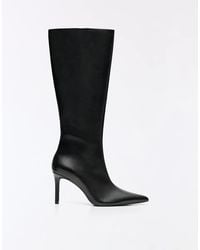 Bershka - Fitted-Shaft Heeled Boots - Lyst